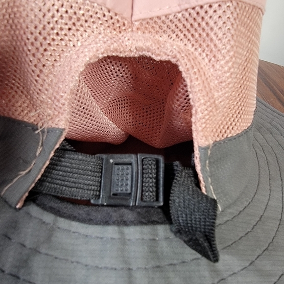 Sun Shade Pink Gray Wide Brim Sun Shade Hat with Ponytail Hole Outdoors - Picture 15 of 17